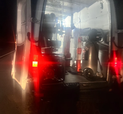 Shredded tire replacement on-site